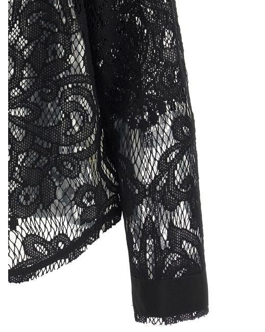Nude Black Lace Shirt