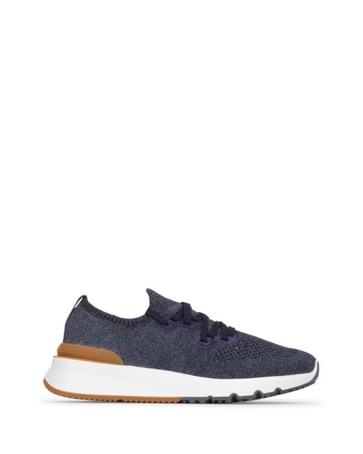 Brunello Cucinelli Blue Knit Runners for men