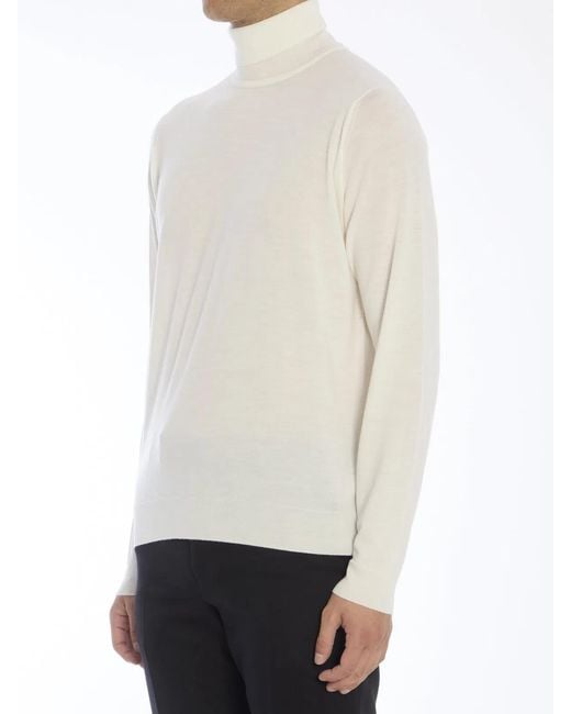 John Smedley White Cherwell Pullover for men