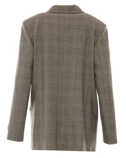 Pinko Gray Polyester Wool Jacket