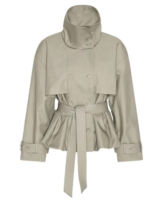 ROTATE BIRGER CHRISTENSEN Natural Short Trench Coat