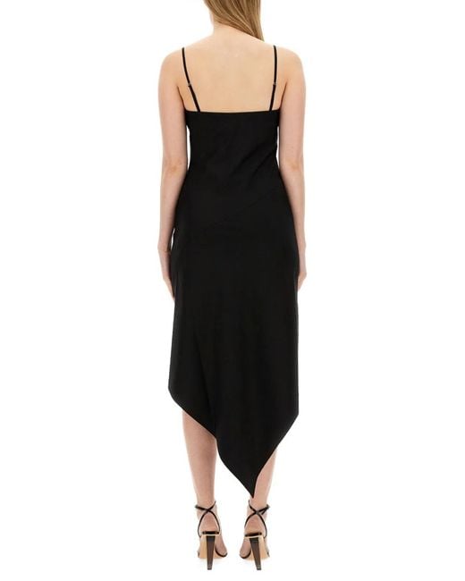 Helmut Lang Black Dress With Scarf Hem