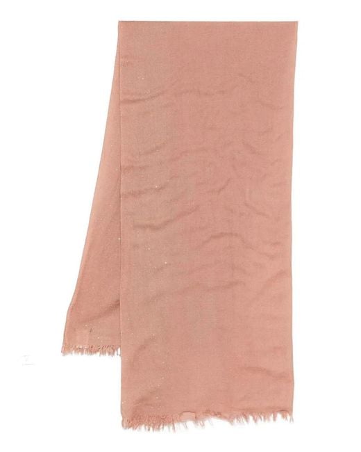 Faliero Sarti Pink Kundy Sequin-Embellished Wool Scarf