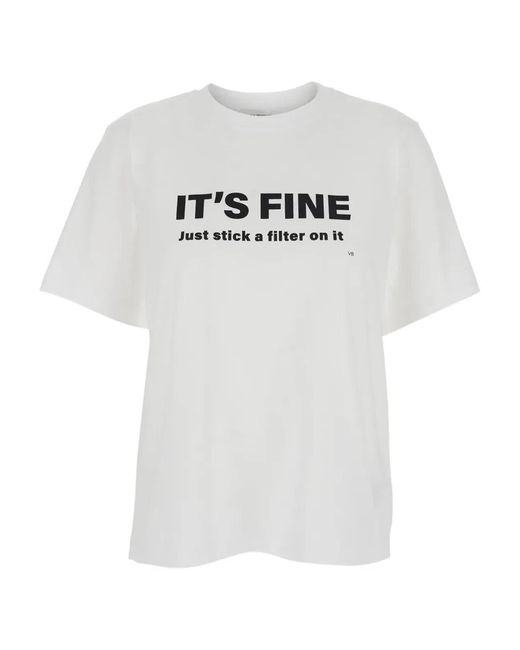Victoria Beckham White Just Stick A Filter On It Slogan T-Shirt