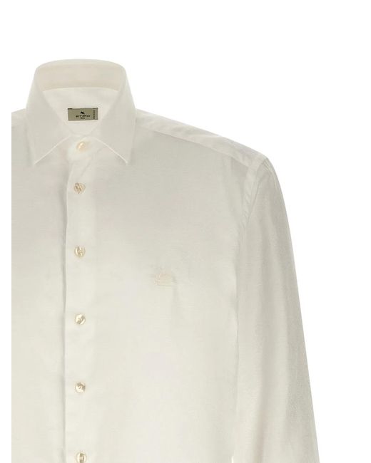 Etro White Paisley Shirt Shirt And Blouse for men
