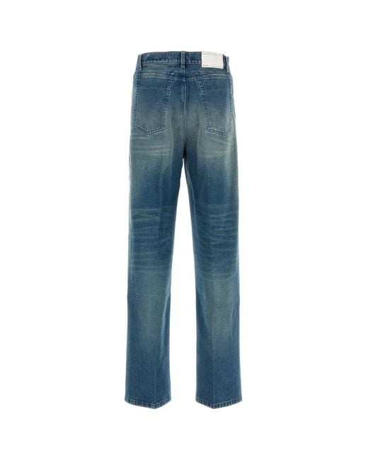 Random Identities Blue Washed Denim Pants Woven for men