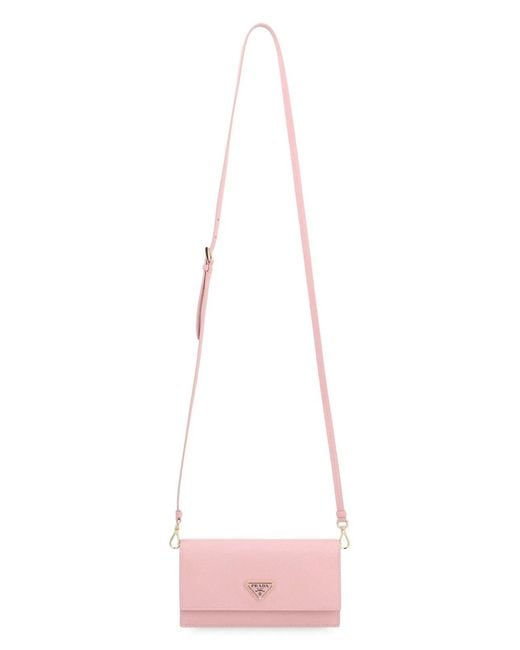 Prada Pink Leather Mini Crossbody Bag
