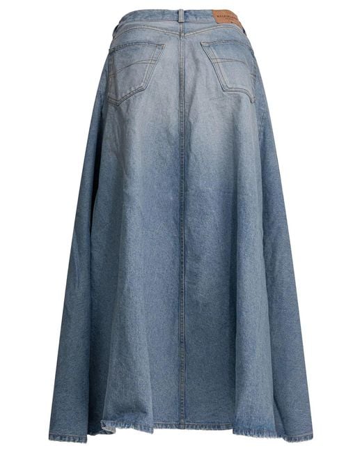 Balenciaga Blue "Godet" Long Skirt