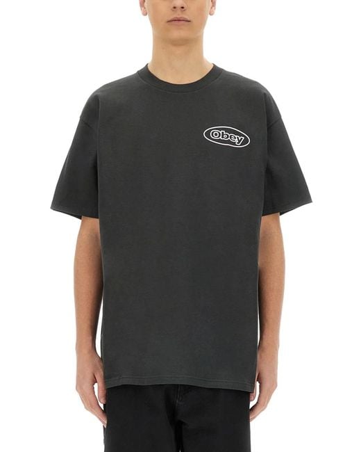 Obey Black "Reaction" T-Shirt for men
