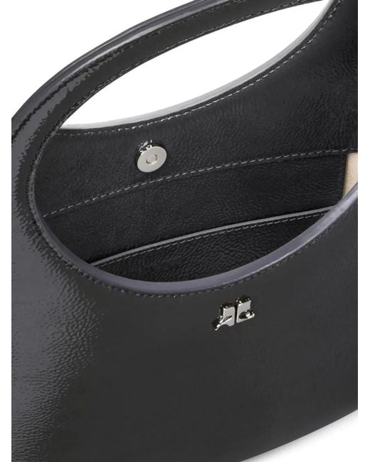 Courreges Black Courregès Leather Arched Handbag