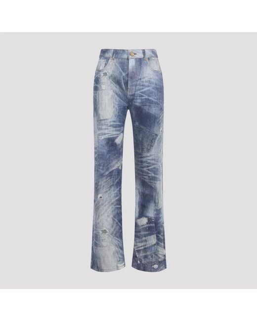 Roberto Cavalli Blue Dark 5-Pocket Cotton Jeans