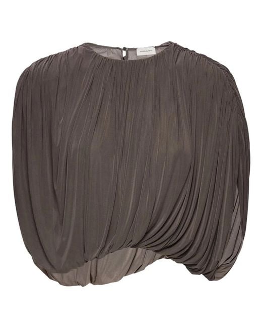 Magda Butrym Brown Draped Cupro Top