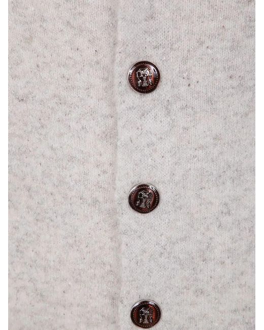 Brunello Cucinelli White Classic Cardigan for men