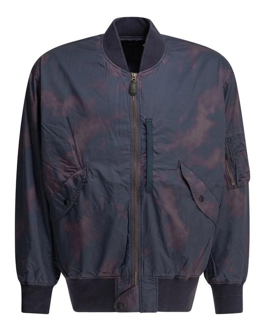 Beams Plus Blue Mil Flight Nylon Cotton Polyurethane Bomber Jacket for men