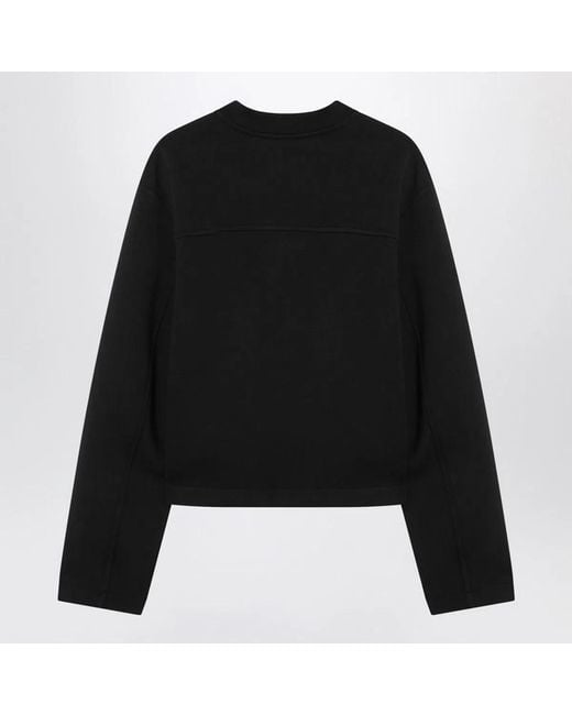 Moncler Genius Black Sweatshirt With Asymmetric Hem