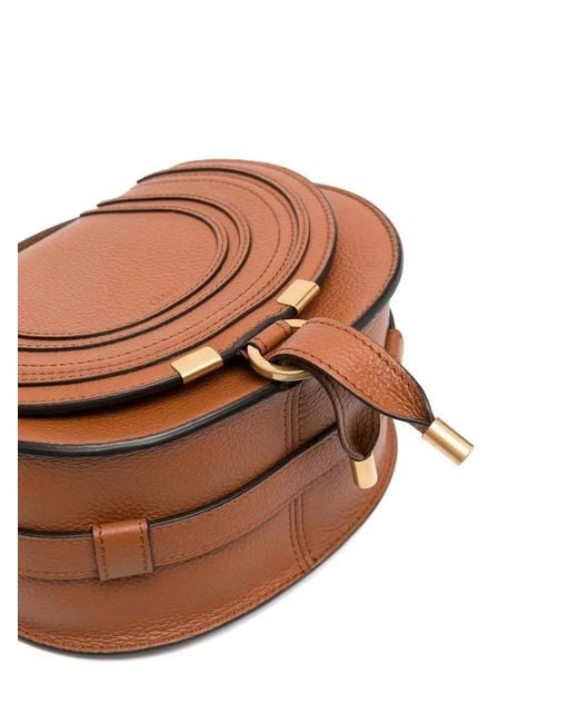 Chloé Brown Small Marcie Leather Cross Body Bag