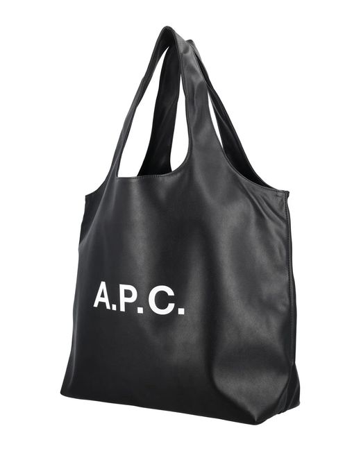 A.P.C. Black Ninon Tote Bag With Logo