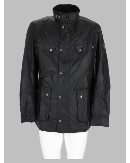 Barbour Black Giacca Cerata "Duke" for men