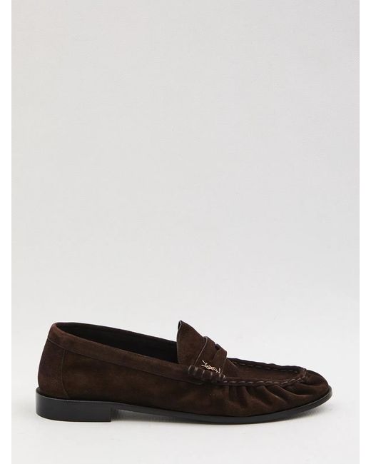 Saint Laurent White Testa Di Moro Suede Leather Le Loafer Loafers