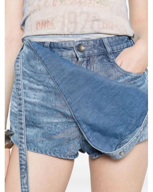 DIESEL Blue Cotton Denim Bermuda Shorts