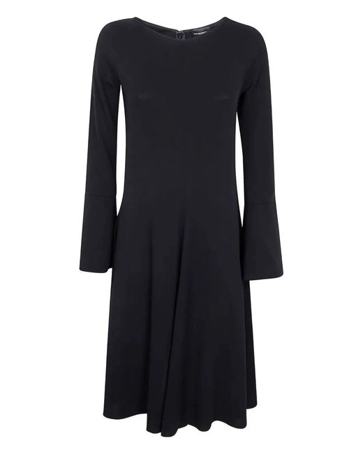 Emporio Armani Black Long Sleeve Stretch Dress