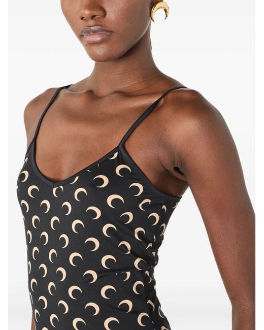 MARINE SERRE Black Mini Dress Moon