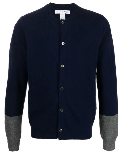 Comme des Garçons Blue Shirt Cardigan Knit for men