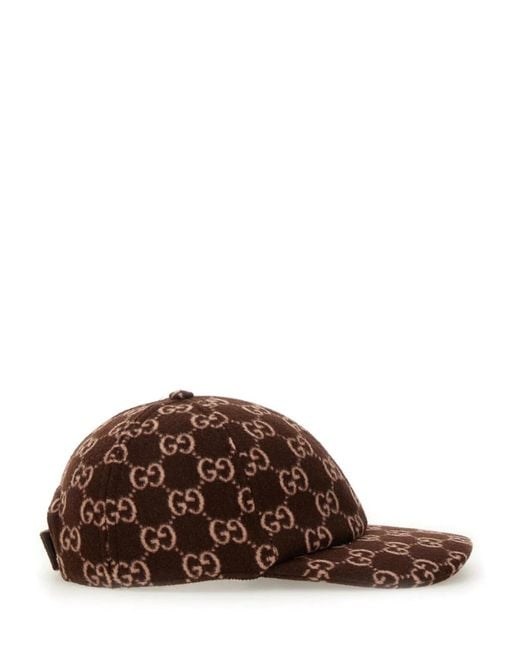 Gucci Brown Gg Wool Baseball Hat