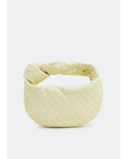 Bottega Veneta White Mini Jodie Intrecciato Leather Bag