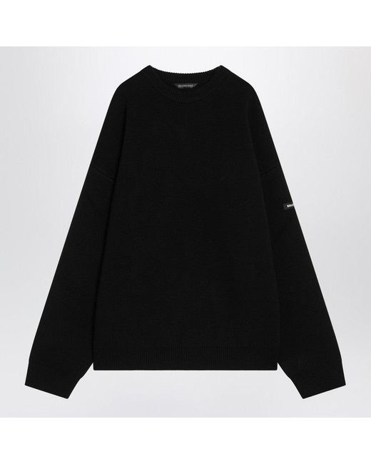 Balenciaga Black Wool Knit Sweater for men