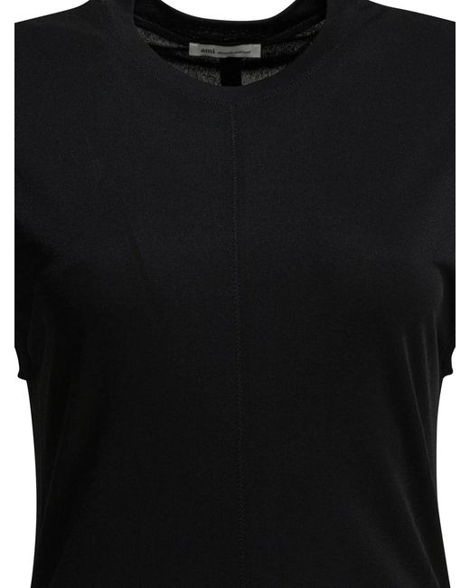 AMI Black Long Sheath Dress