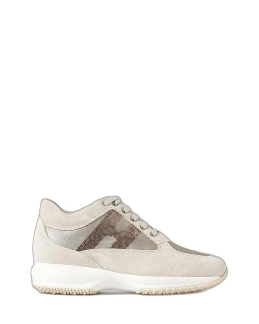 Hogan White Multicolour Calfskin Sneakers