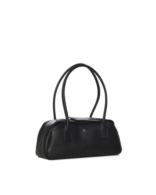 Courreges Black Courregès Leather Strip Bag