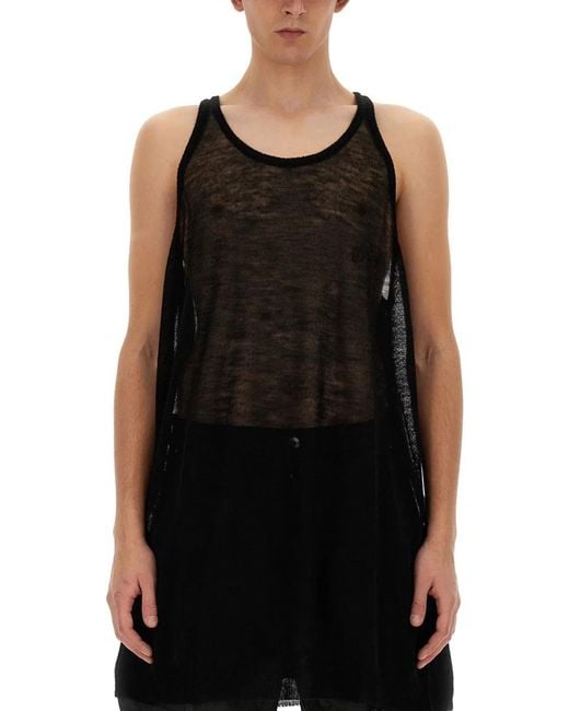 Rick Owens Black Knitted Tank Top for men