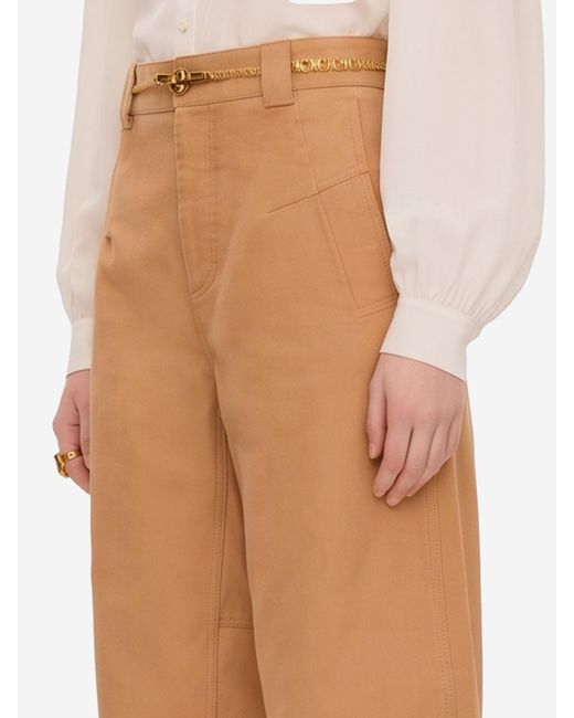 Chloé Natural Cotton Barrel Trousers