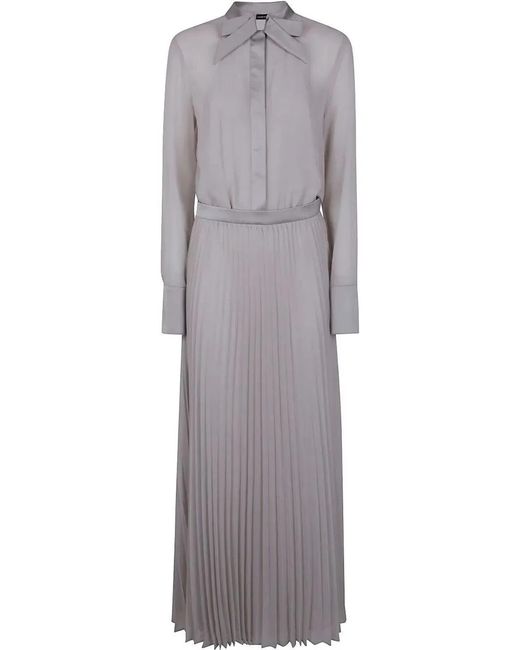 Emporio Armani Gray Bow Detail Maxi Dress