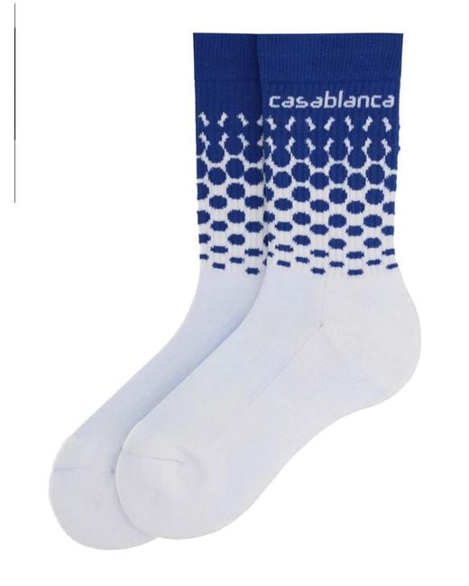 Casablanca Blue Socks With Logo