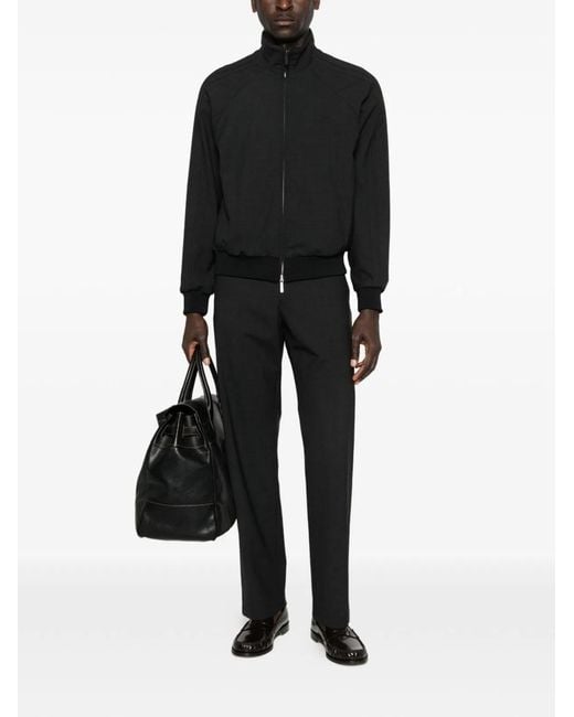 Emporio Armani Black Wool Blend Bomber Jacket for men