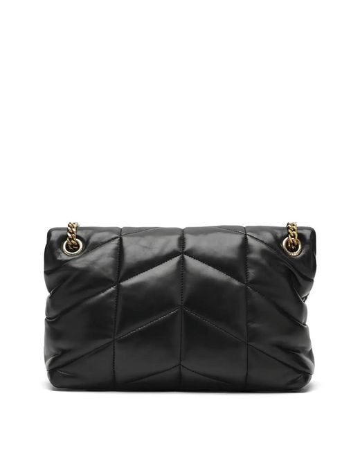 Saint Laurent Black Small Loulou Puffer Shoulder Bag