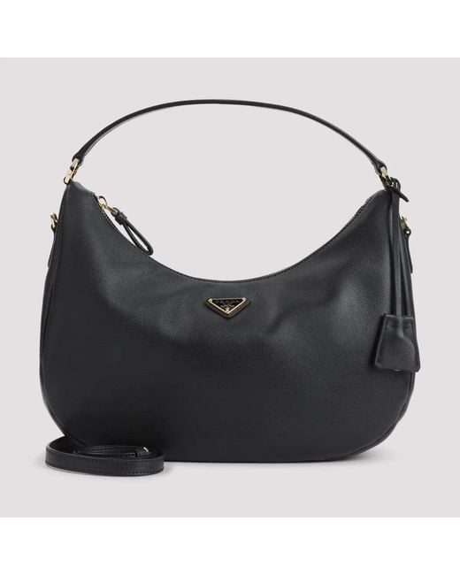 Prada Black Medium Leather Hobo Bag