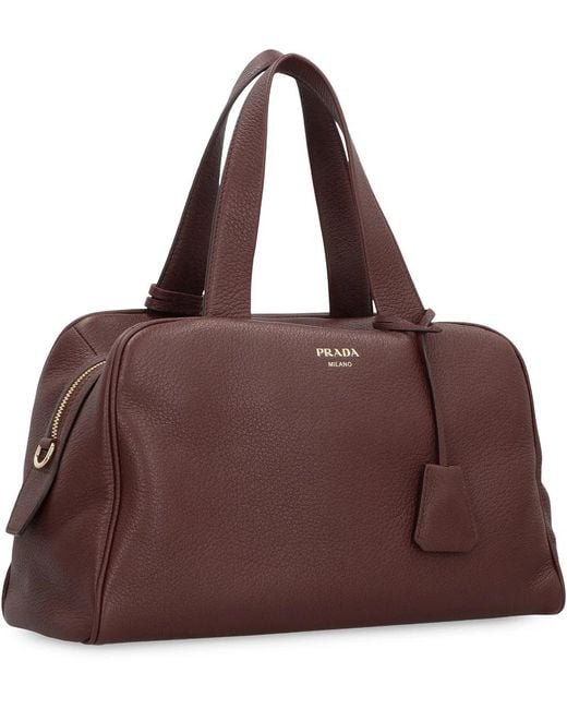 Prada Brown Large Leather Satchel Bag