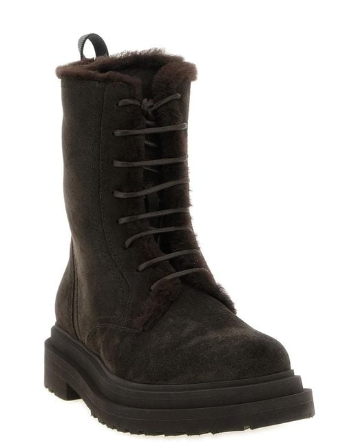 Brunello Cucinelli Black 'Precious Loop' Ankle Boots