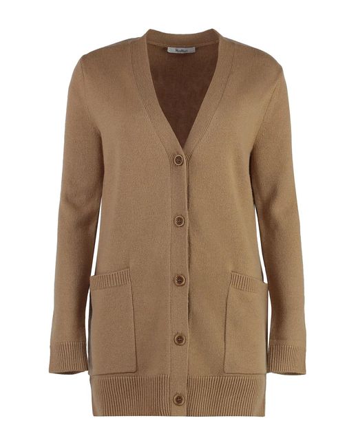 Max Mara Brown Villar Wool And Cashmere Cardigan