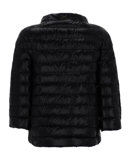 Herno Black Cropped Padded Down Jacket