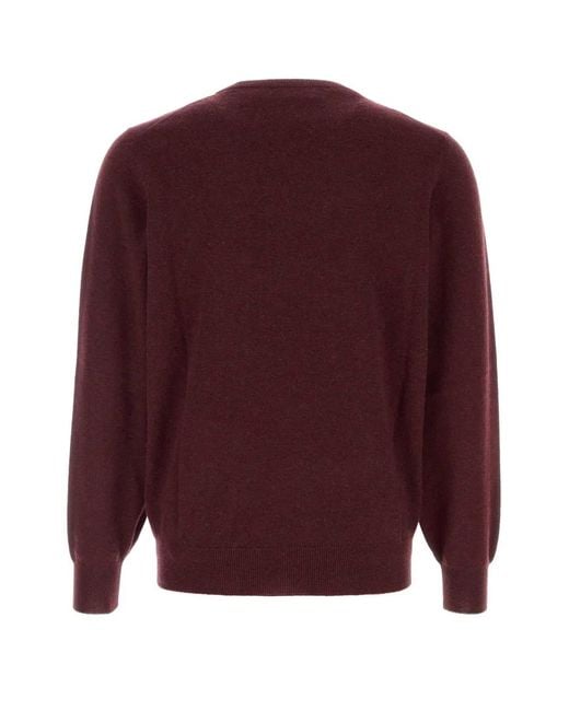 Brunello Cucinelli Purple Cashmere Sweater for men