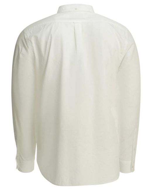 Beams Plus White B.D. Color Broad Cotton Casual Shirt for men
