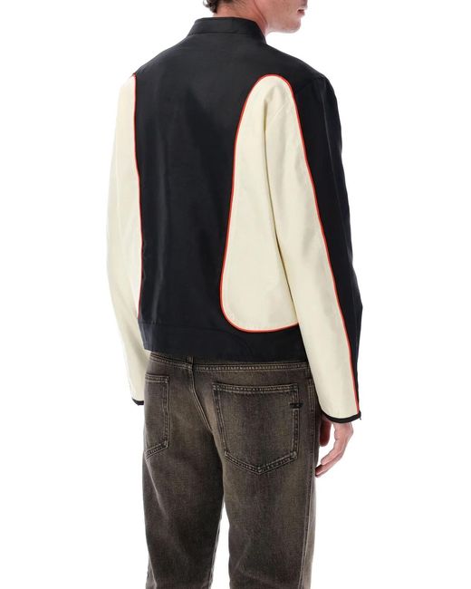 DIESEL Blue Nylon Colour-Block Jacket for men