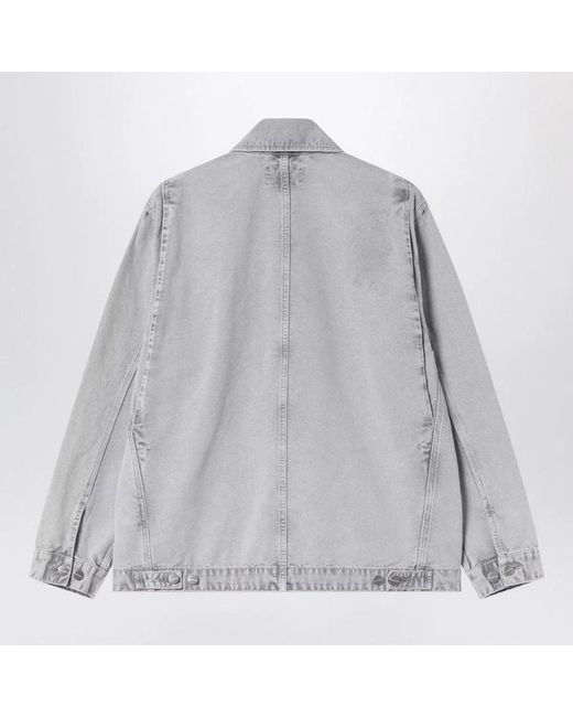 Carhartt Gray Og Arctic Jacket Chalk Wash for men