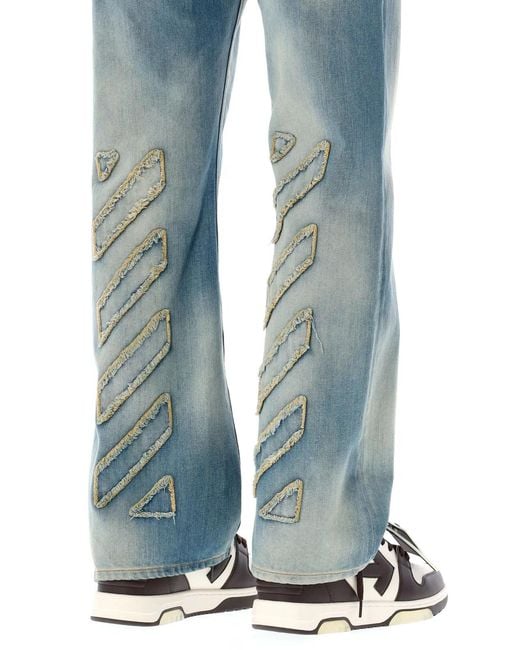 Off-White c/o Virgil Abloh Blue Denim Cotton-Blend Jeans for men