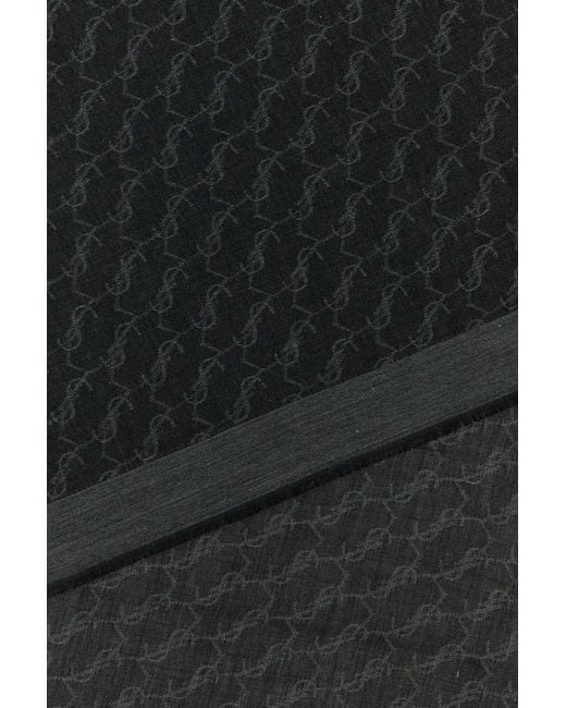 Saint Laurent Black Echarpe Monogram Jacquard for men